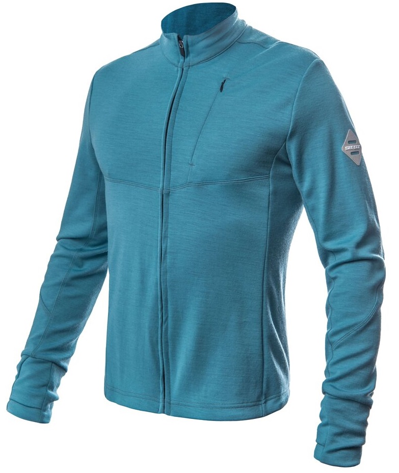 SENSOR MERINO UPPER pánska mikina celozips mint blue Veľkosť: S