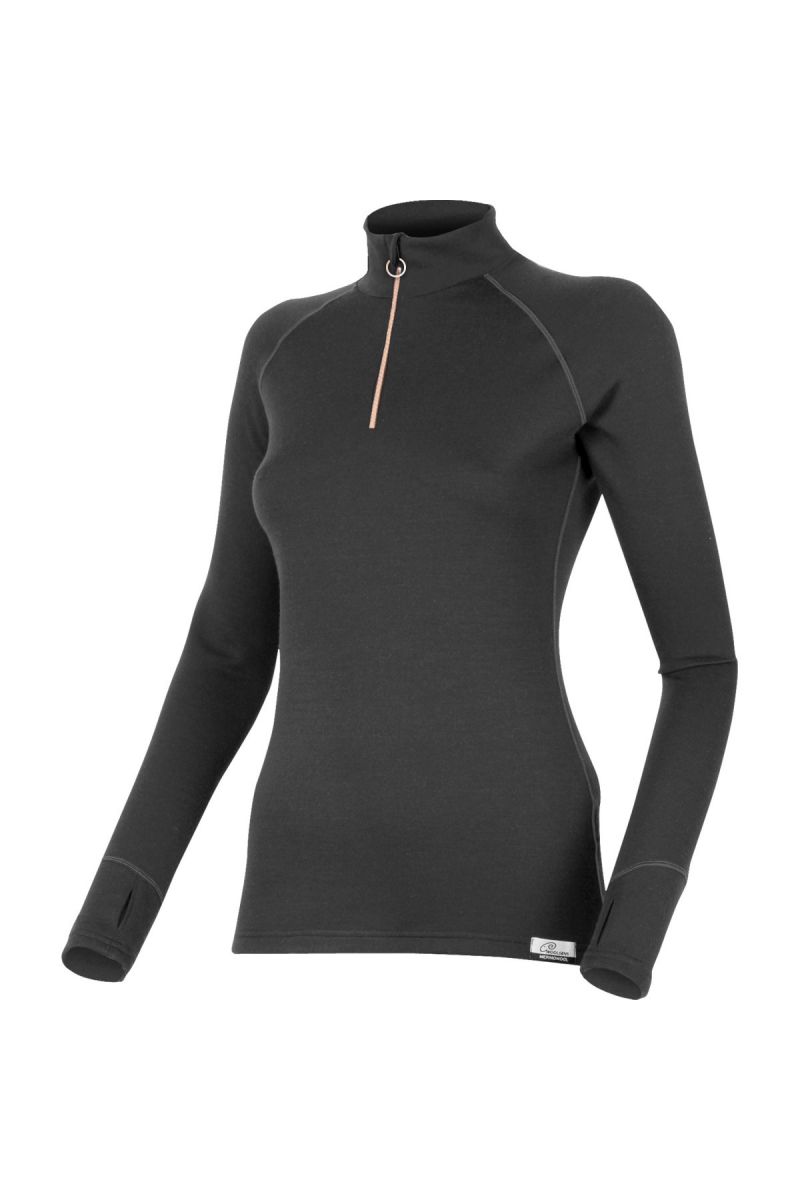 Lasting dámska merino mikina LAURA C900 čierna Veľkosť: L