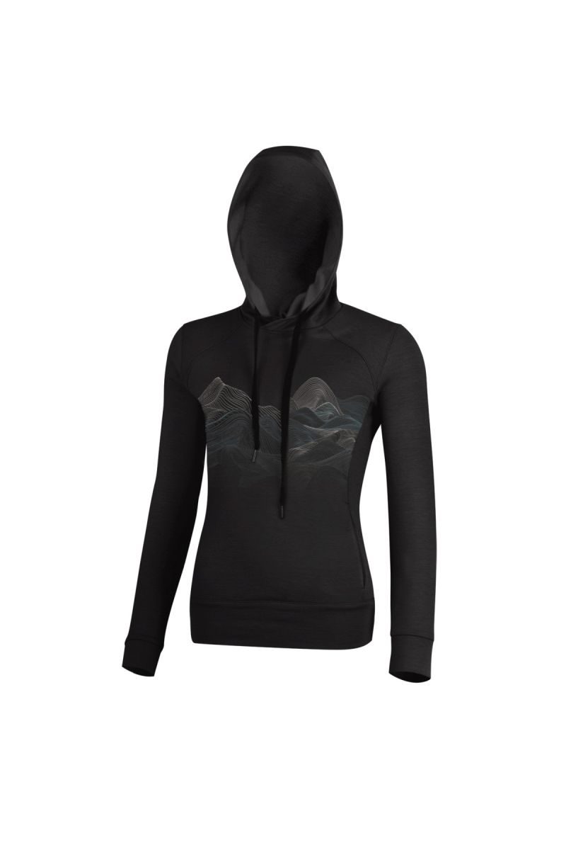 Lasting dámska merino mikina WETIA čierna Veľkosť: L