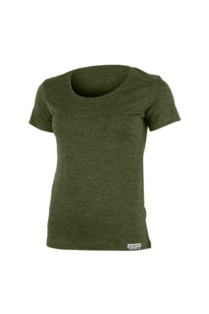 Lasting dámske merino tričko IRENA 6160 zelené Veľkosť: L