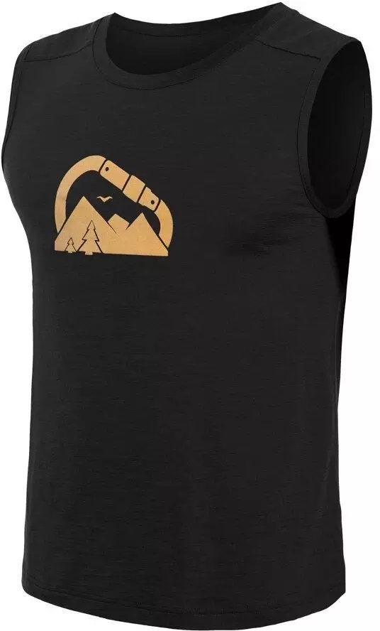 SENSOR MERINO AIR SUMMIT pánske tričko bez rukávov čierna Veľkosť: XXL