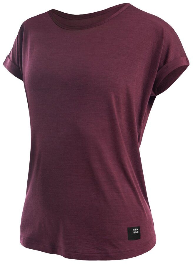 SENSOR MERINO AIR traveller dámske tričko kr.rukáv port red Veľkosť: XL- dámske tričko s krátkym rukávom