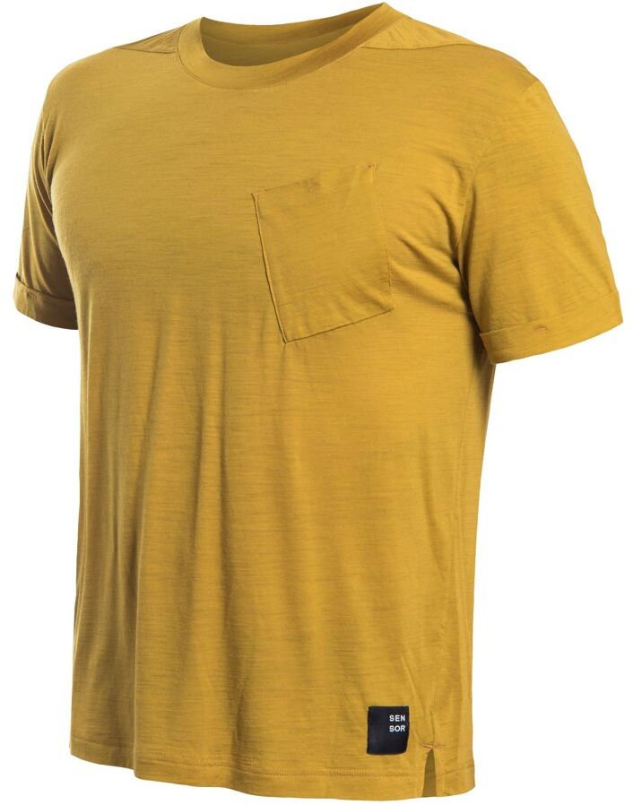 SENSOR MERINO AIR traveller pánske tričko kr.rukáv mustard Veľkosť: S