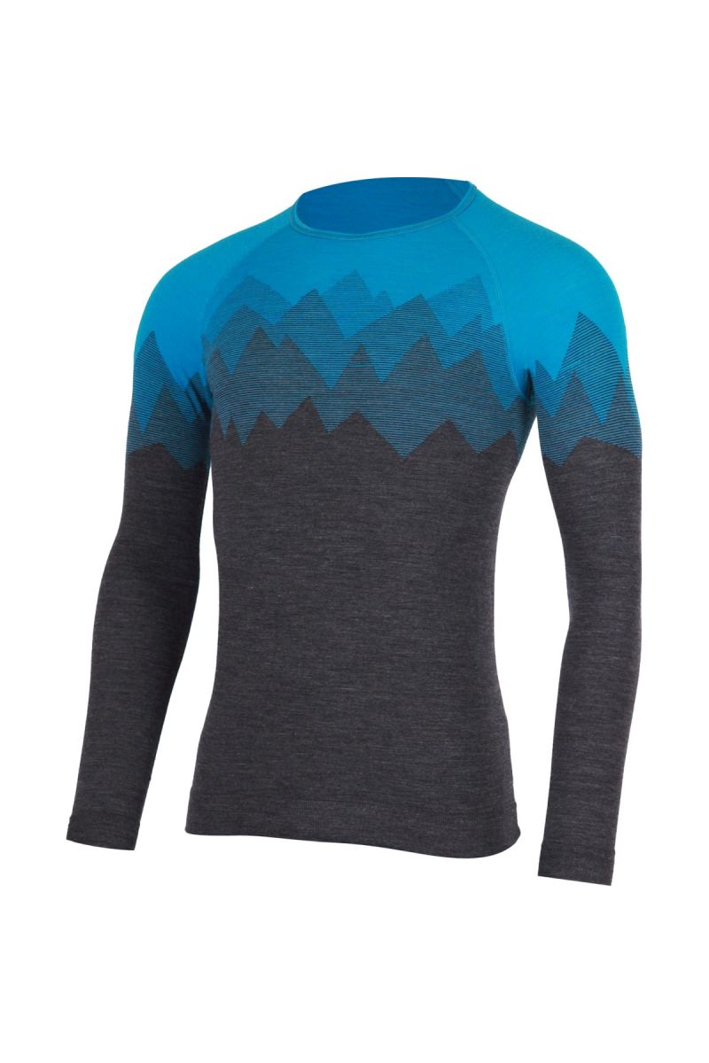Lasting pánske merino tričko WELOR 5158 modré Veľkosť: L/XL