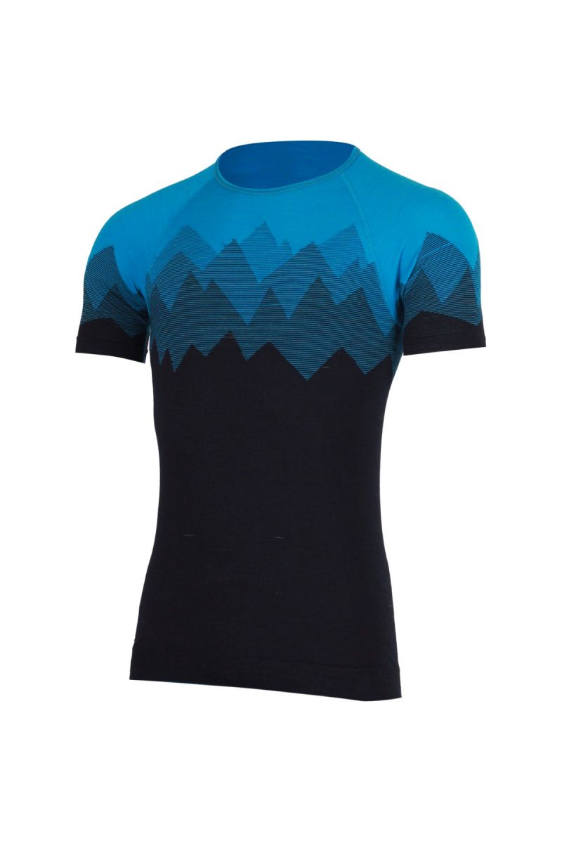 Lasting pánske merino tričko WESOR 5159 modré Veľkosť: L/XL