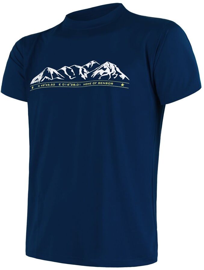 SENSOR COOLMAX TECH MOUNTAINS LIMITED pánske tričko kr.rukáv deep blue Veľkosť: S