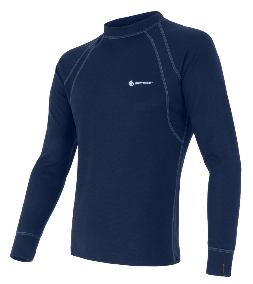 SENSOR DOUBLE FACE pánske tričko dl.rukáv deep blue Veľkosť: S