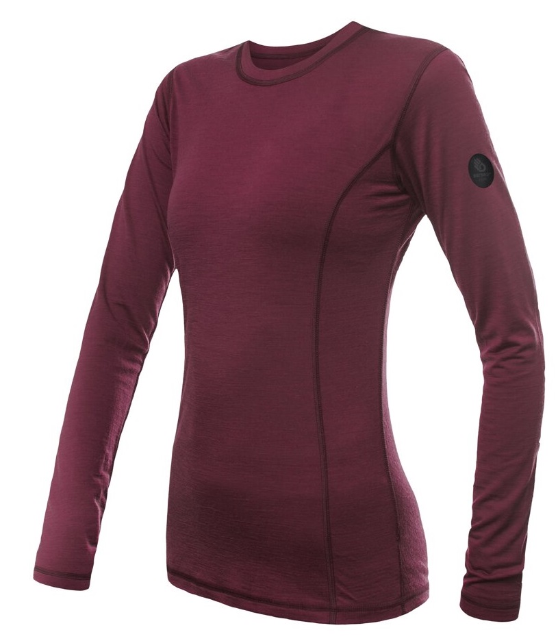 SENSOR MERINO AIR dámske tričko dl.rukáv port red Veľkosť: S