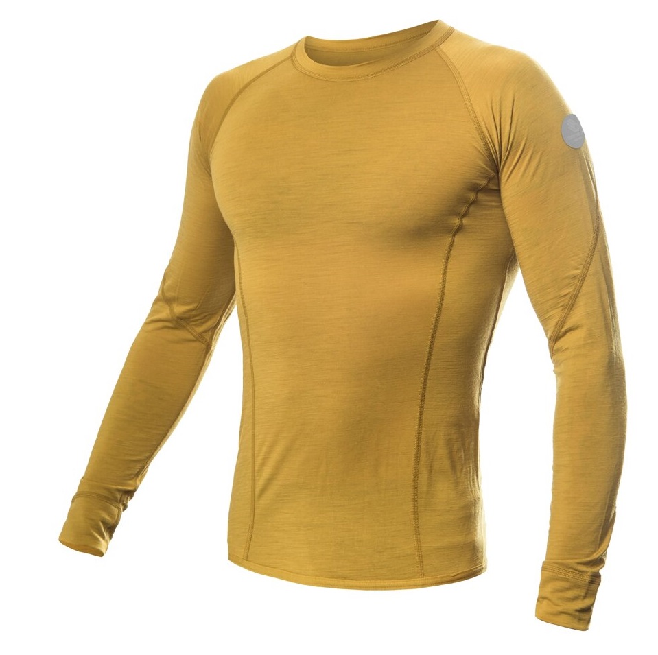 SENSOR MERINO AIR pánske tričko dl.rukáv mustard Veľkosť: XL