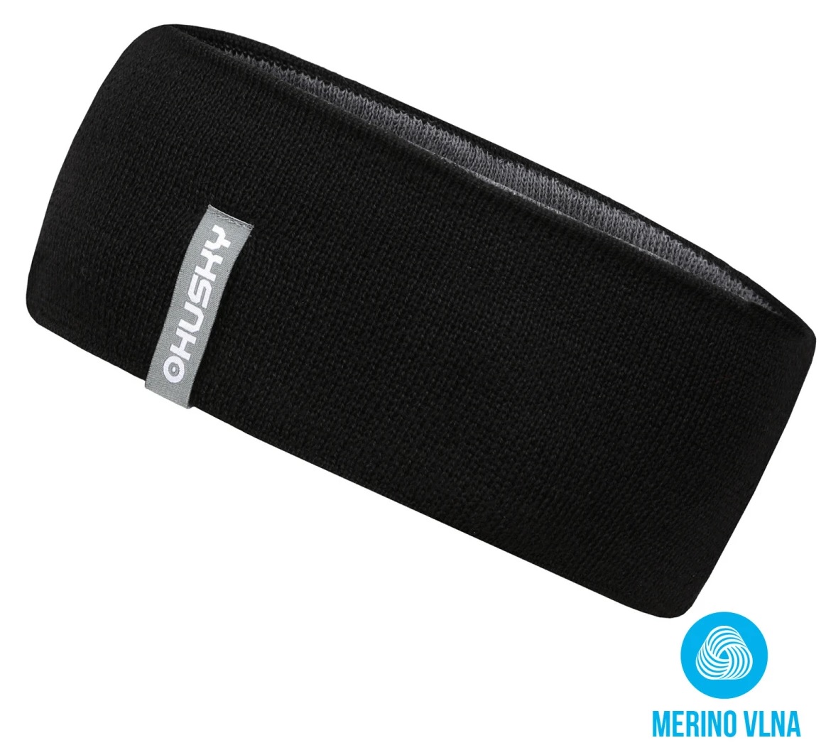 Husky Dámska merino čelenka Merband 2 black Veľkosť: S-M