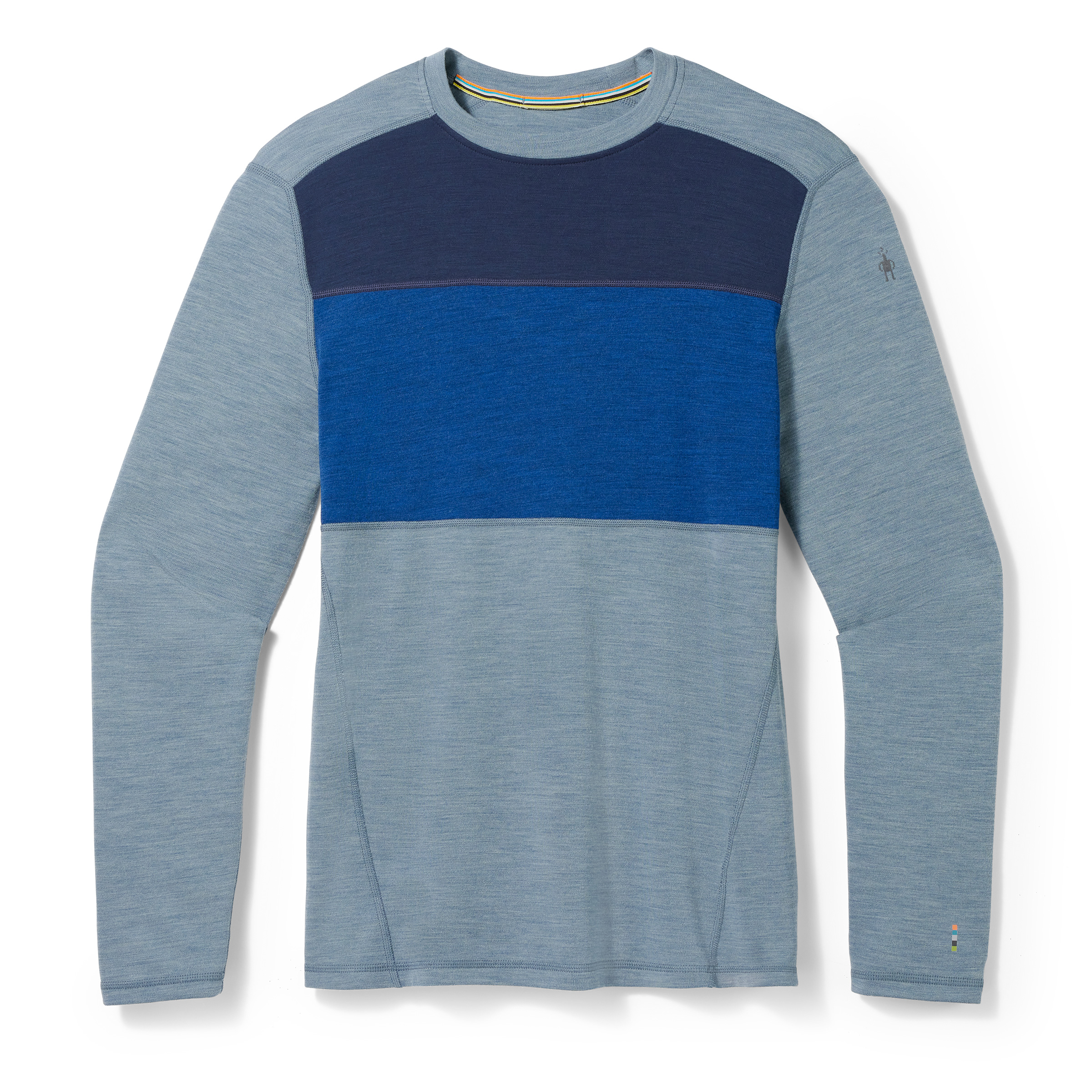 Smartwool CLASSIC THERMAL MERINO BL COLORBLOCK CREW B pewter blue heather Veľkosť: L 196572853684