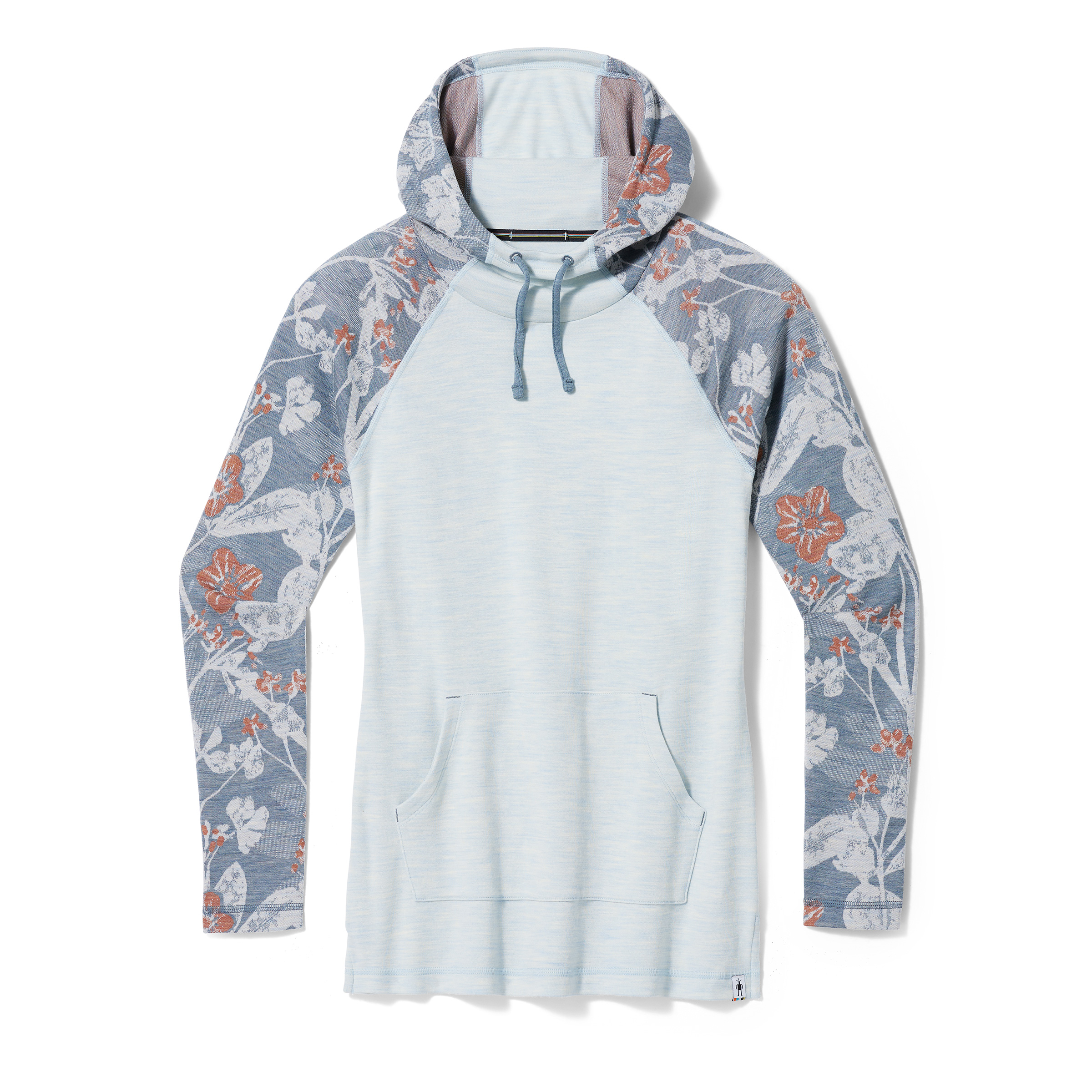 Smartwool W THERMAL MERINO DRAPE NECK HOODIE winter sky floral Veľkosť: L 196572861917