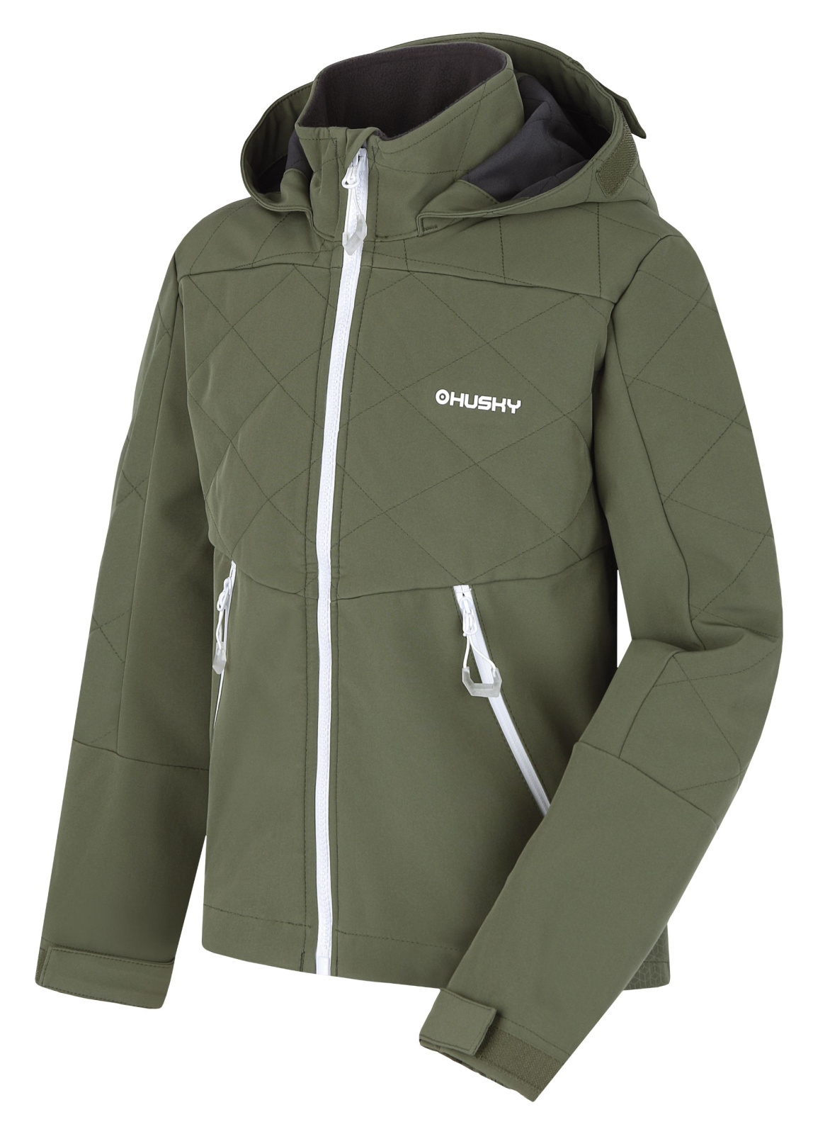 Husky Detská softshell bunda Salex K khaki Veľkosť: 122