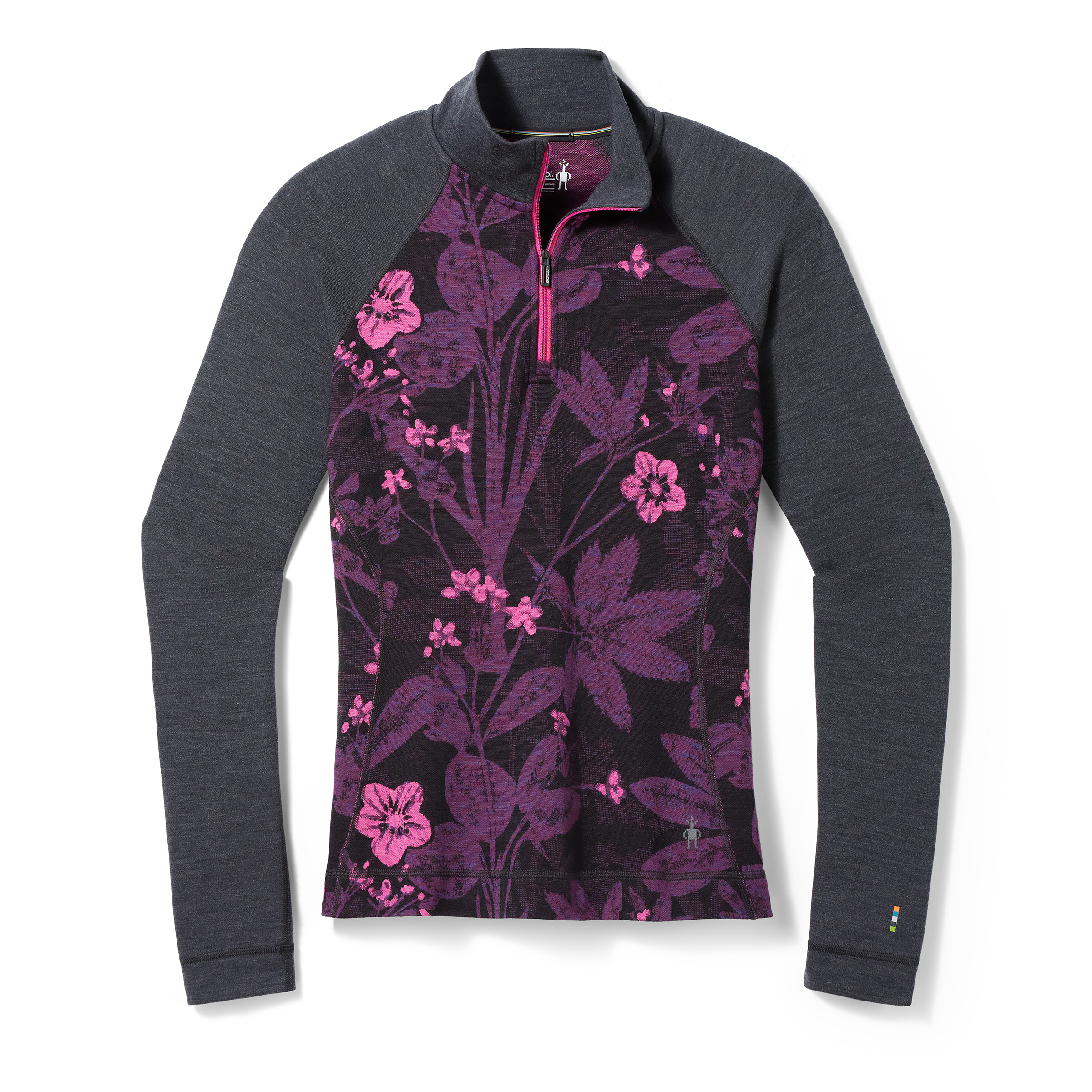 Smartwool W CLASSIC THERMALERINO BL 1/4 ZIP B purple iris floral Veľkosť: L 196572865526