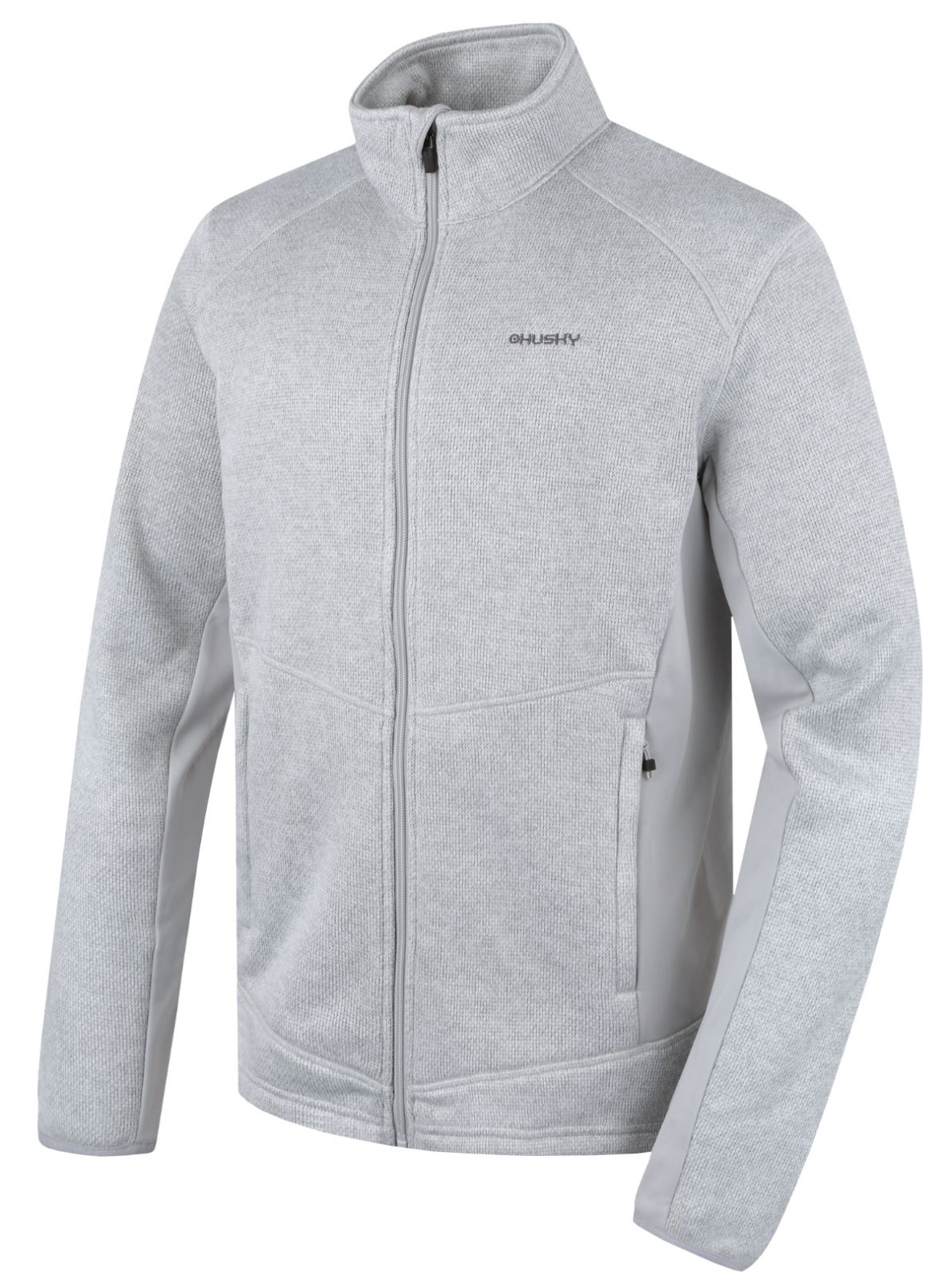Husky Pánsky fleecový sveter na zips Alan M light grey Veľkosť: XXXL