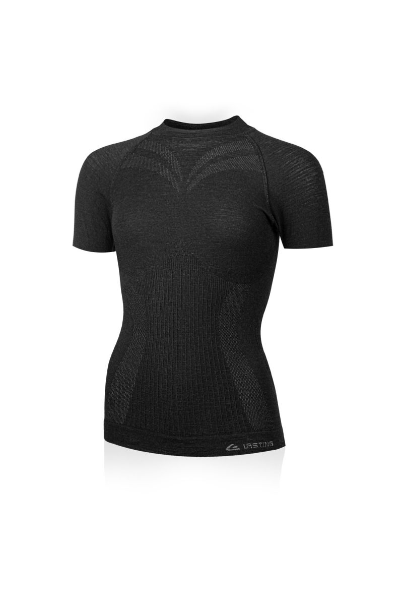 Lasting dámske merino tričko MALBA 9090 čierne Veľkosť: XXL