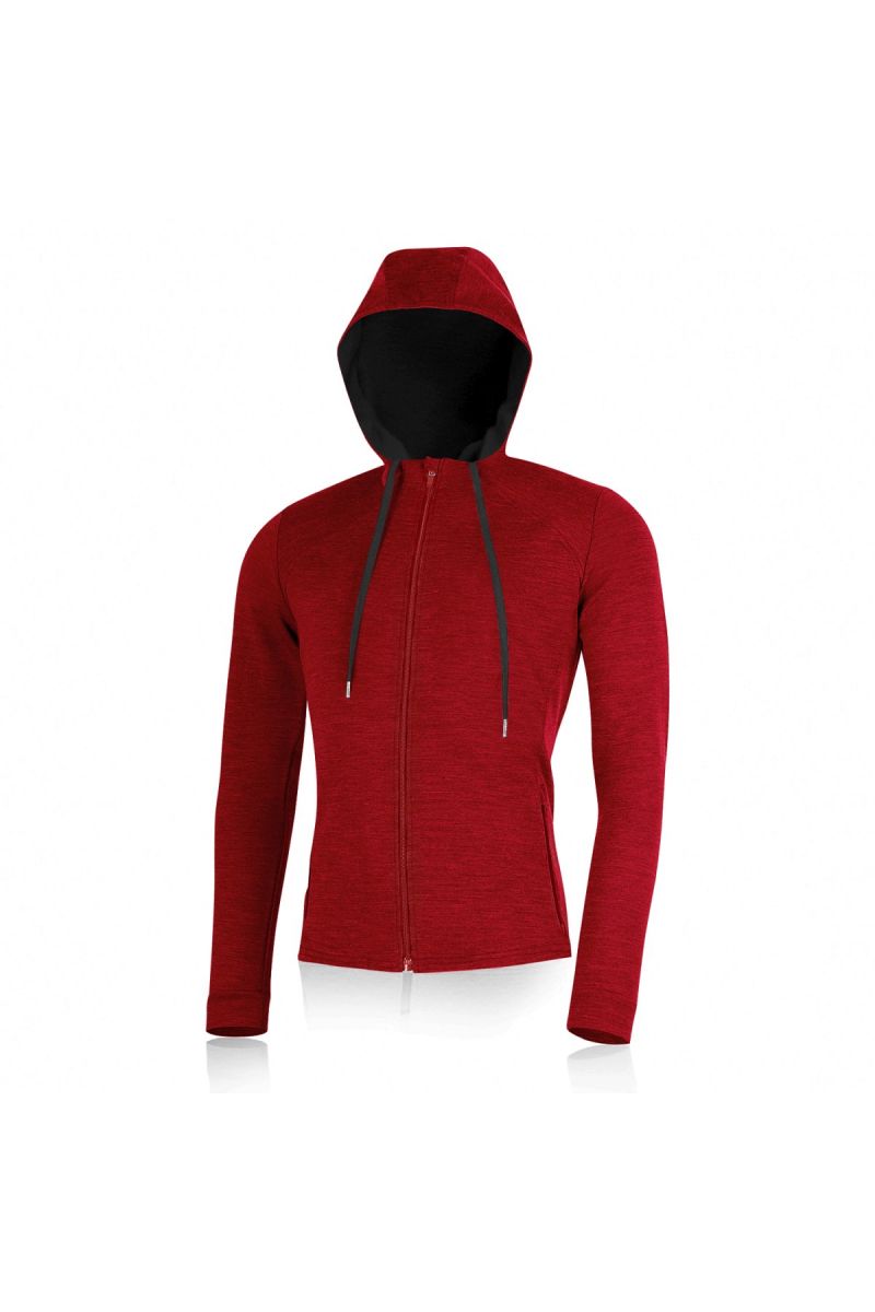 Lasting pánska merino mikina KARMIN 3169 červená Veľkosť: L