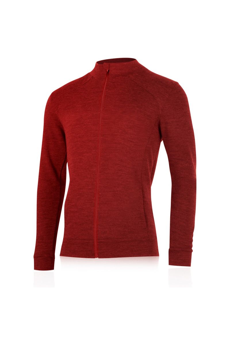 Lasting pánska merino mikina SARMIN červená Veľkosť: XXL