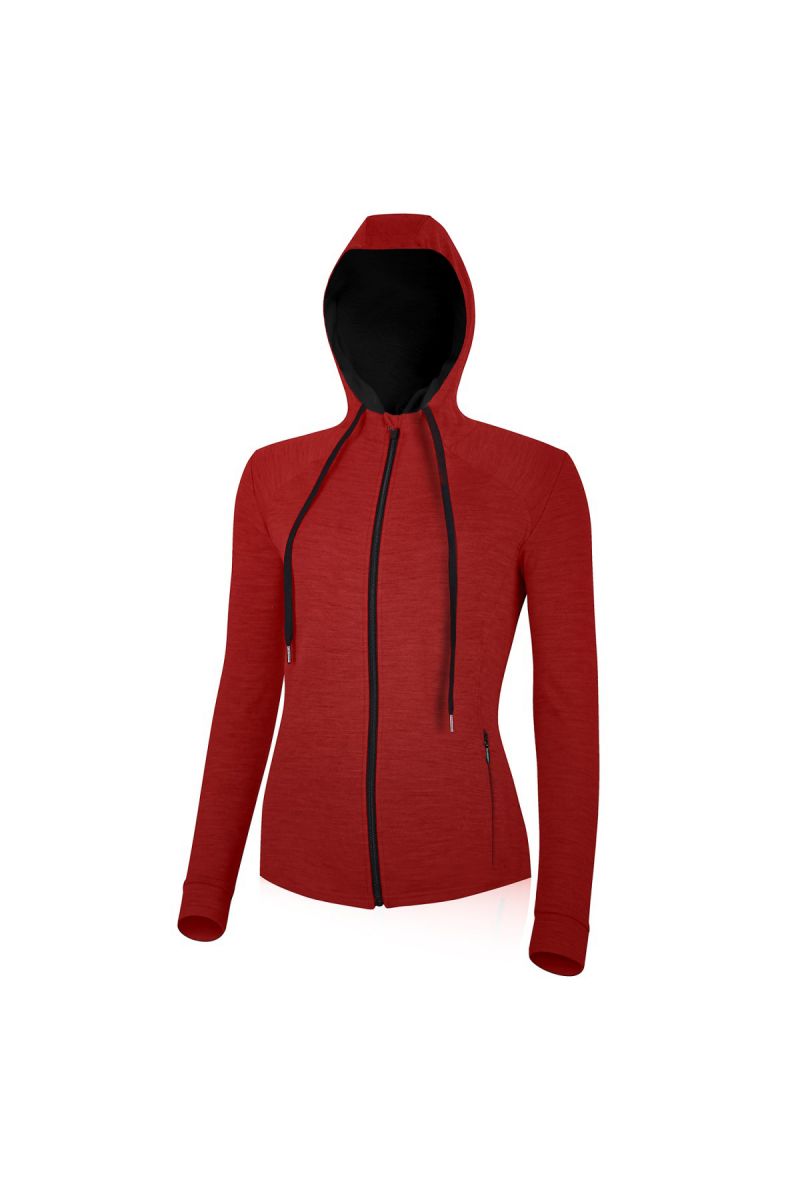 Lasting dámska merino mikina KARMINA 3169 červená Veľkosť: L 8596445044973