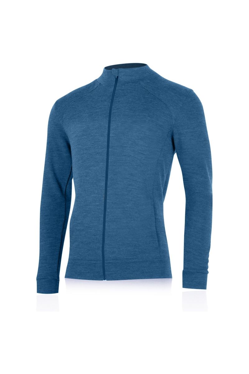 Lasting pánska merino mikina SARMIN modrá Veľkosť: S