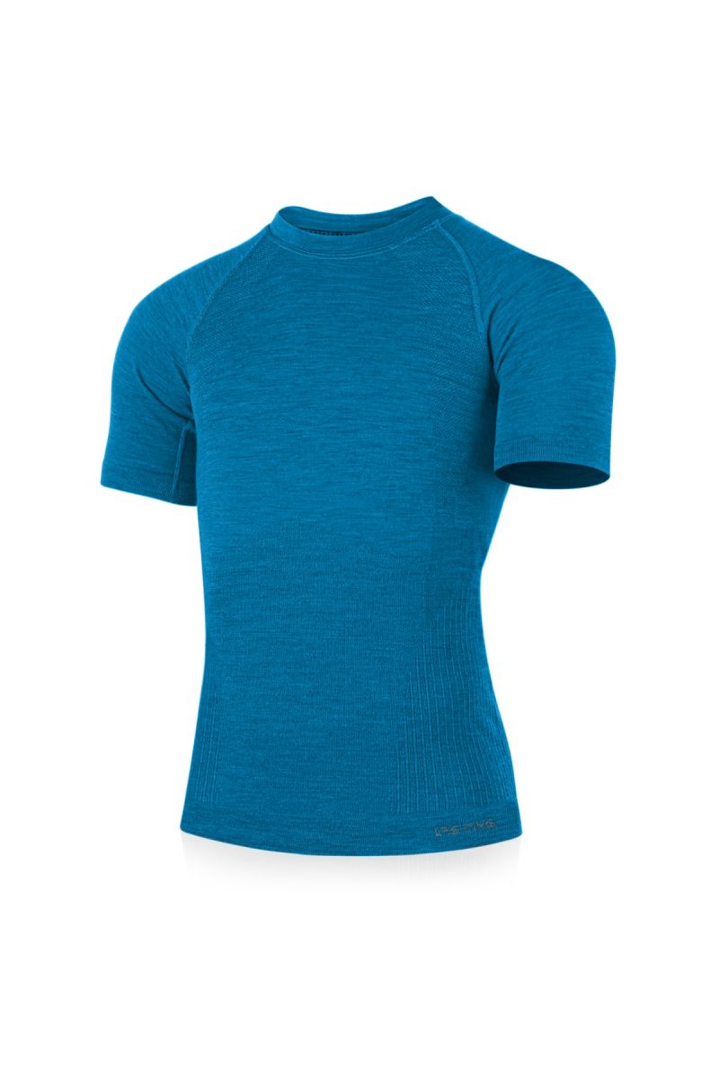 Lasting pánske merino tričko MABEL 5150 modré Veľkosť: L/XL