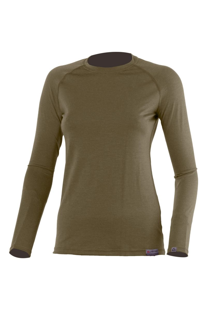 Lasting Atila 6363 zelené vlnené merino triko Veľkosť: L