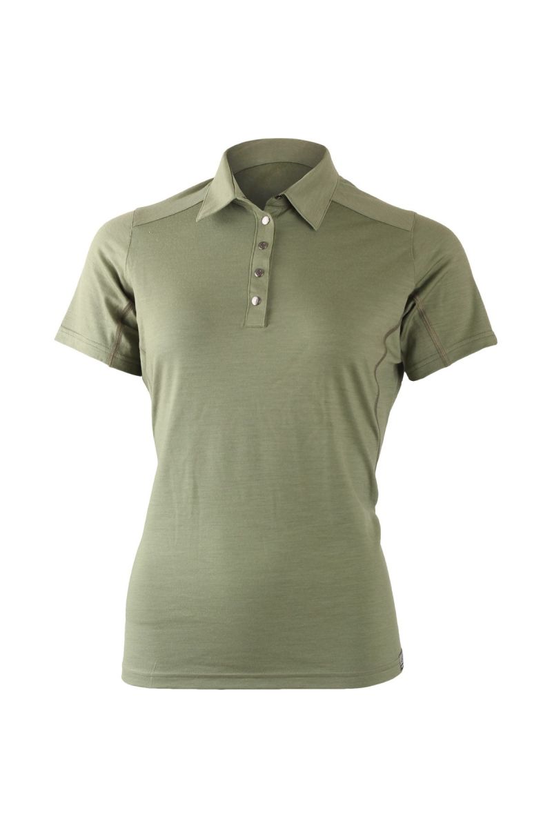 Lasting dámska merino polo košeľa ALISA 6666 zelená Veľkosť: S