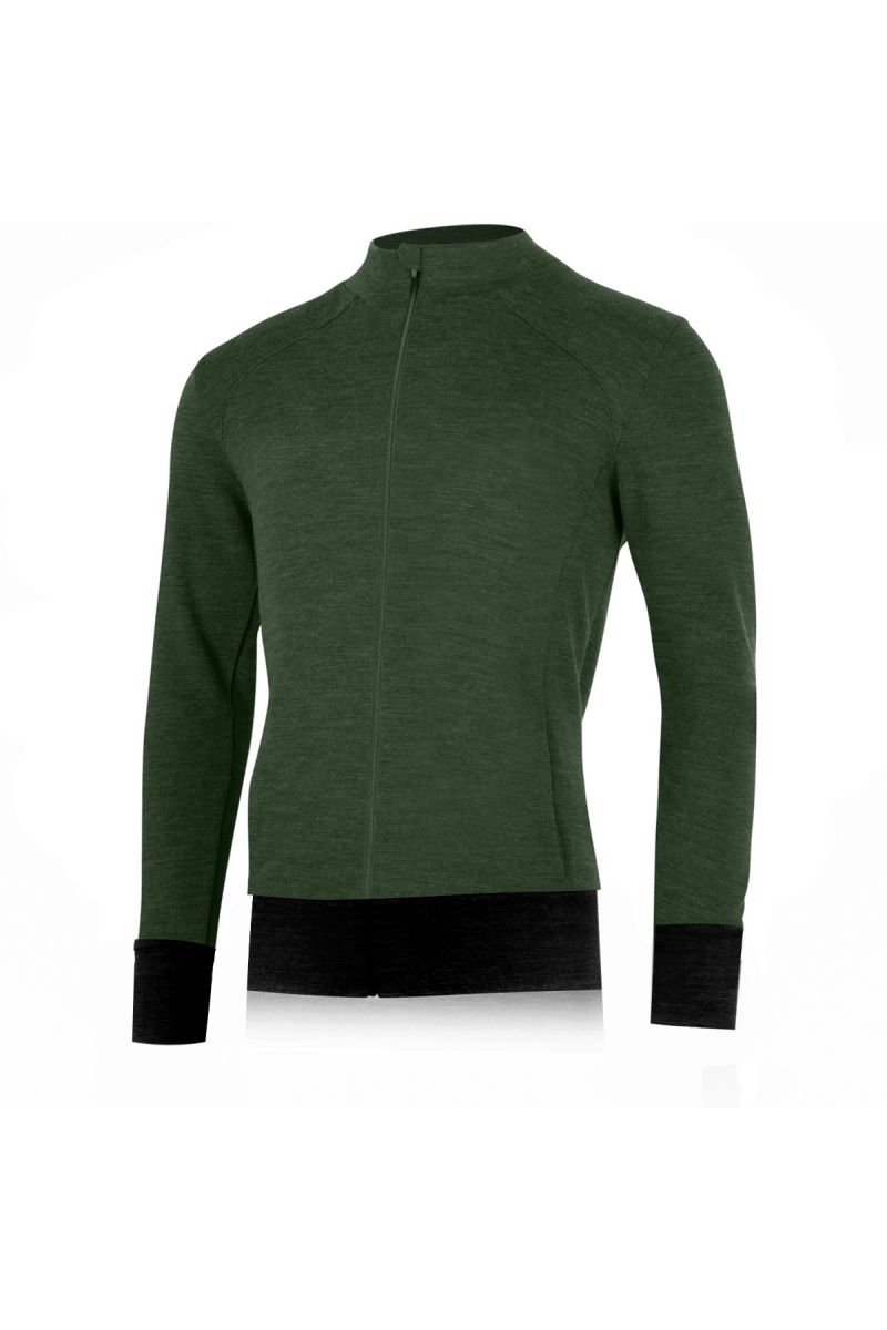 Lasting pánska merino mikina LARMIN zelená Veľkosť: M