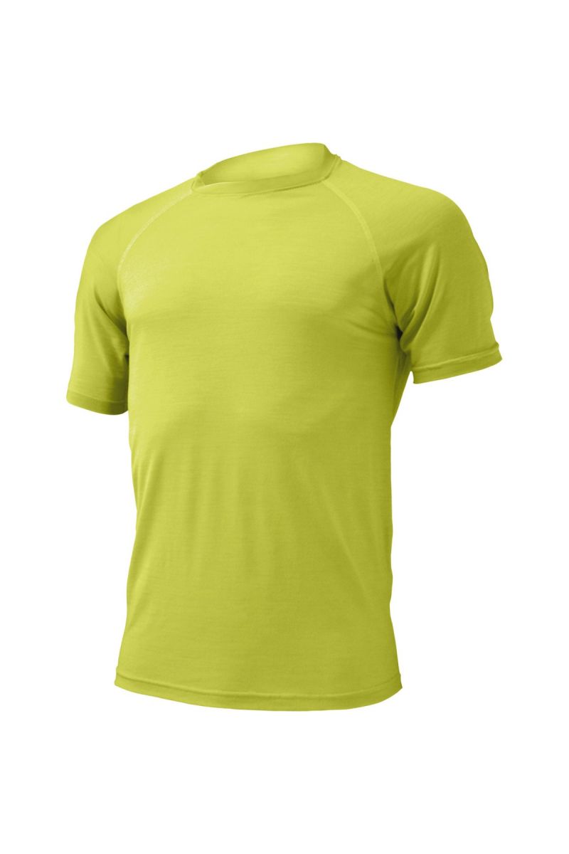 Lasting Quido 6969 žlté pánske vlnené Merino tričko Veľkosť: L