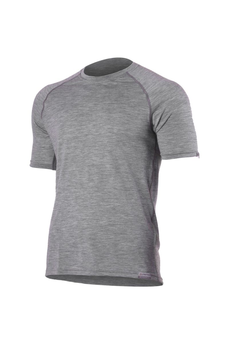 Lasting Quido 8484 šedé pánske vlnené merino triko Veľkosť: M