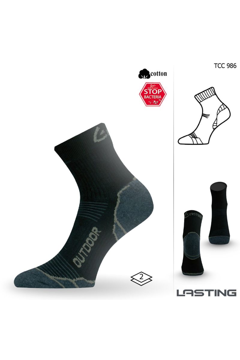 Lasting TCC 986 čierne trekingové ponožky Veľkosť: (46-49) XL ponožky