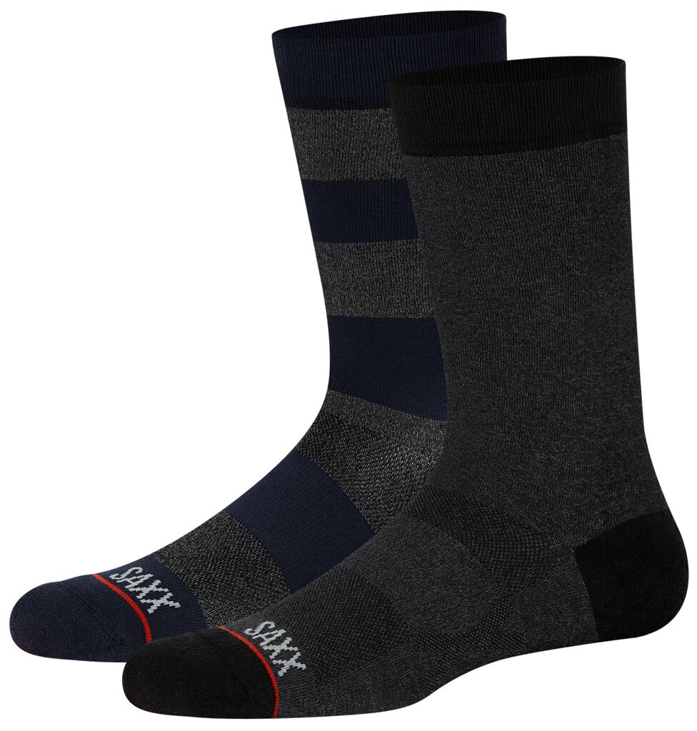 Saxx WHOLE PACKAGE CREW 2PK ombre rugby/black heather Veľkosť: M