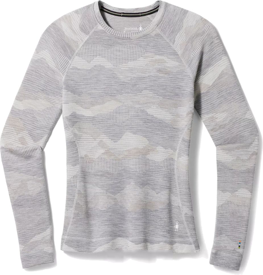 Smartwool W CLASSIC THERMAL MERINO BL CREW BOXED light gray mountain scape Veľkosť: L spodná bielizeň