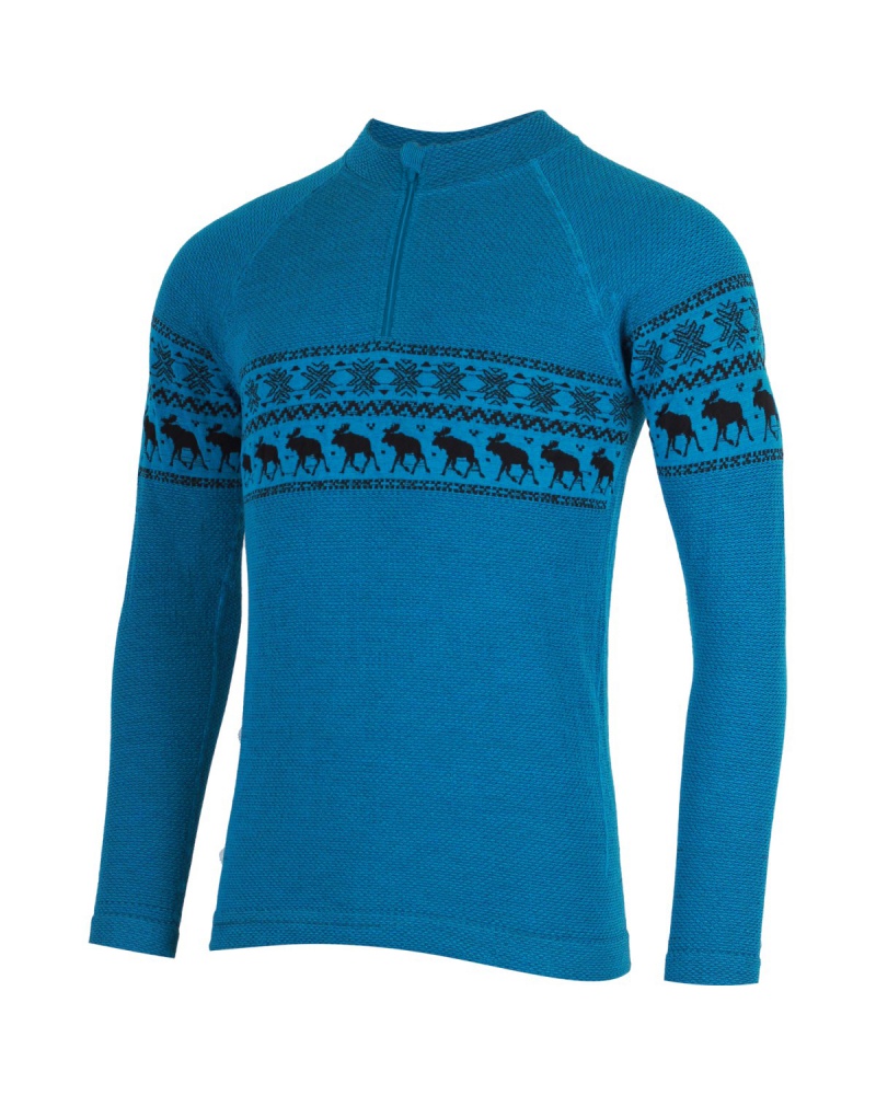 Lasting pánske merino tričko WARON modré Veľkosť: S/M