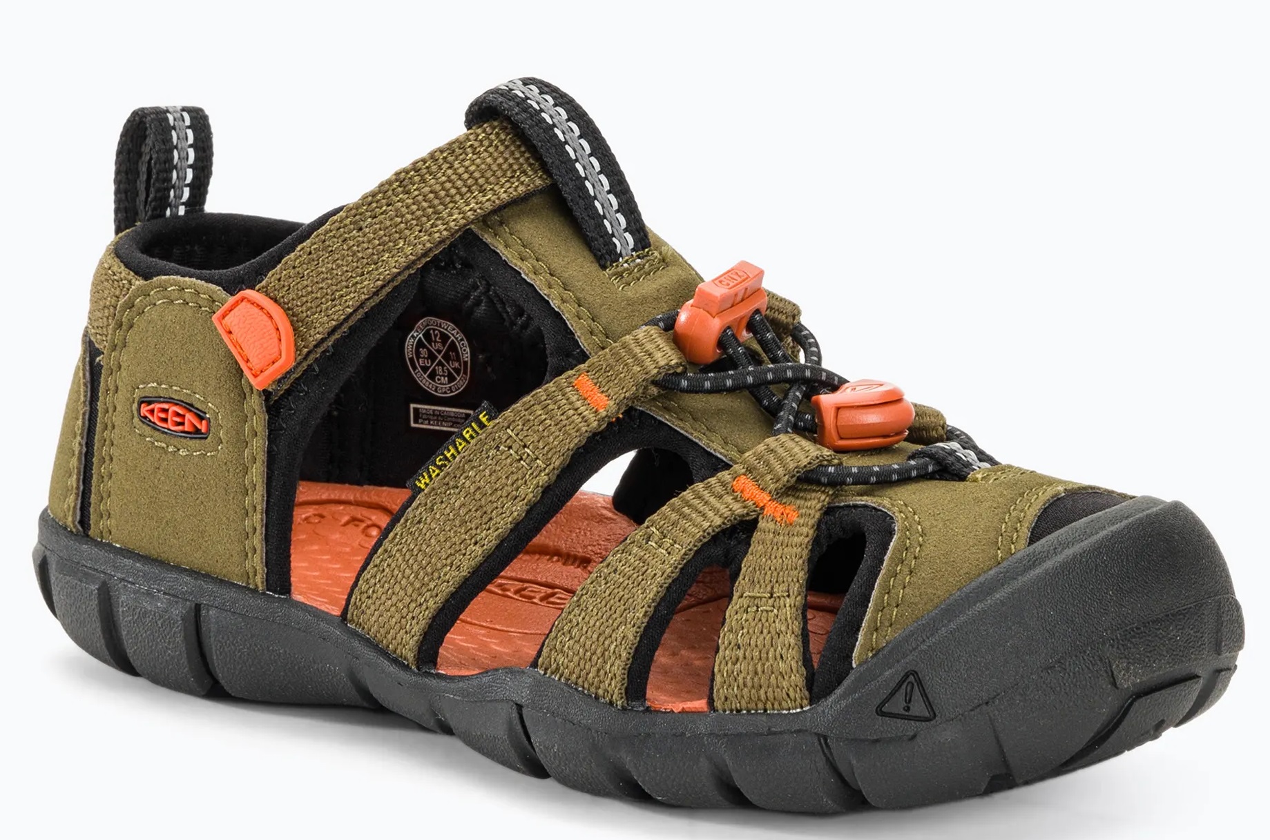 Keen SEACAMP II CNX YOUTH dark olive/gold flame Veľkosť: 32/33