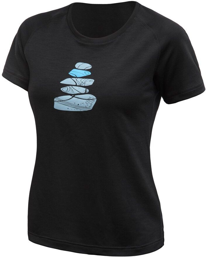 SENSOR MERINO BLEND STONE dámske tričko kr.rukáv čierna Veľkosť: S