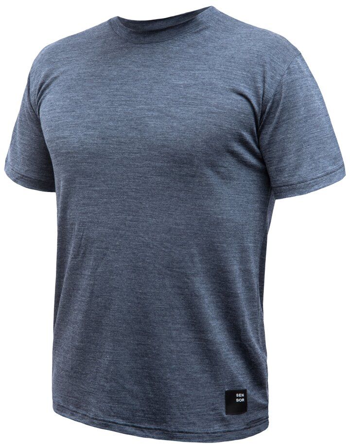 SENSOR MERINO LITE pánske tričko kr.rukáv mottled blue Veľkosť: XL 8592837098227
