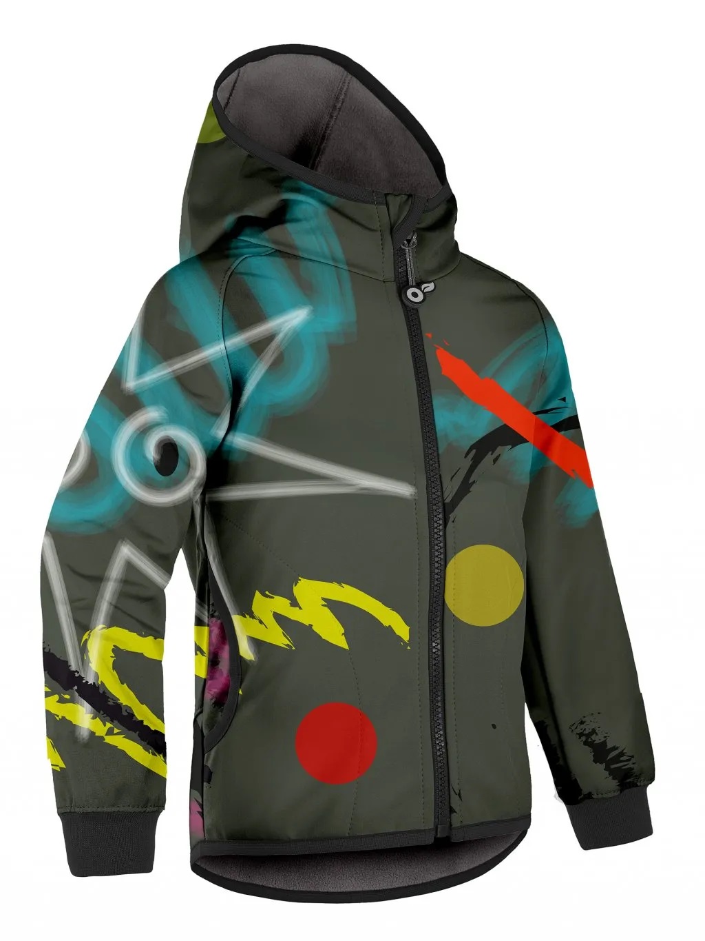 Unuo Unuo, Detská softshellová bunda s fleecom Basic, Khaki, Fantázia Veľkosť: 122/128 8596227136568