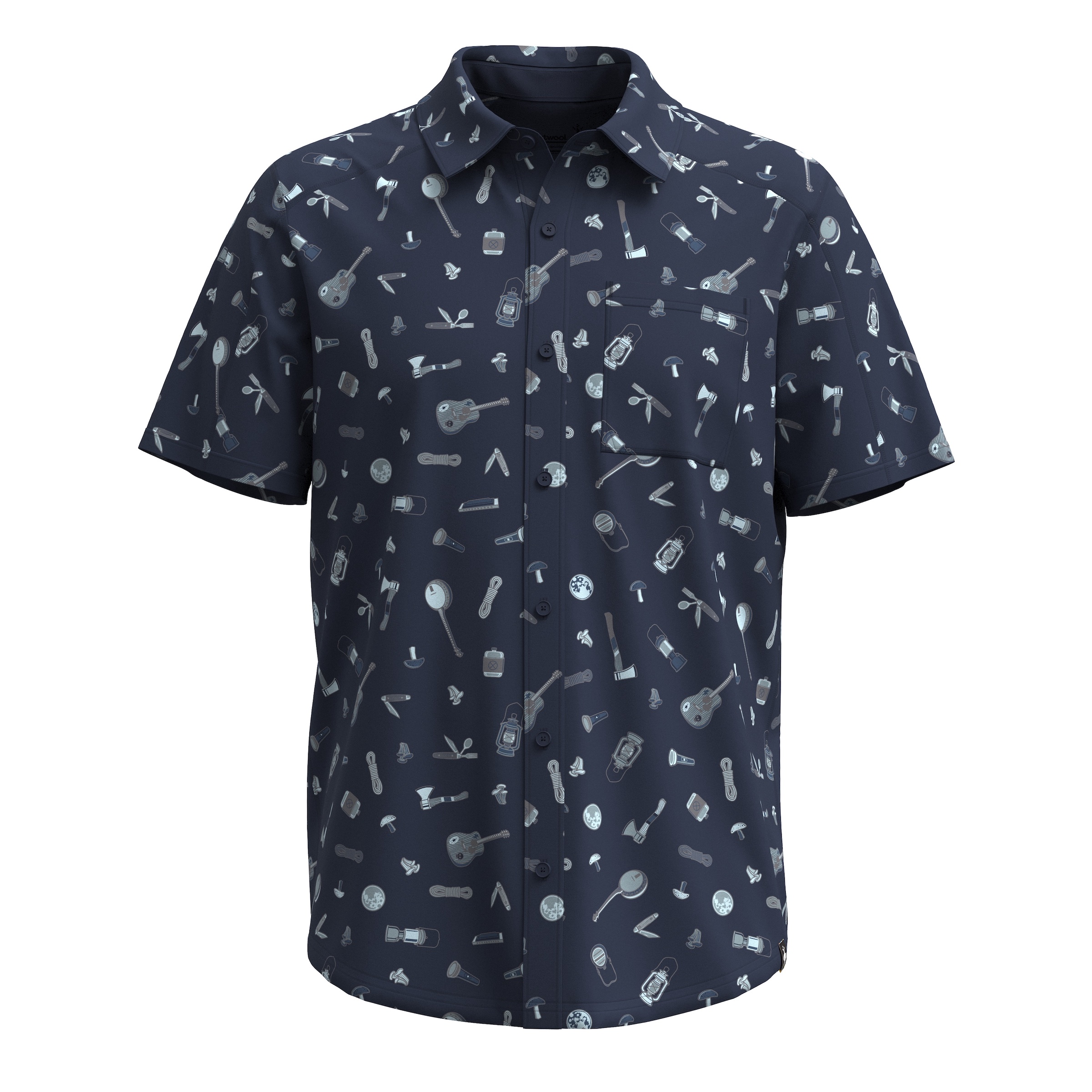 Smartwool M EVERYDAY SHORT SLEEVE BUTTON DOWN deep navy gone camping Veľkosť: S