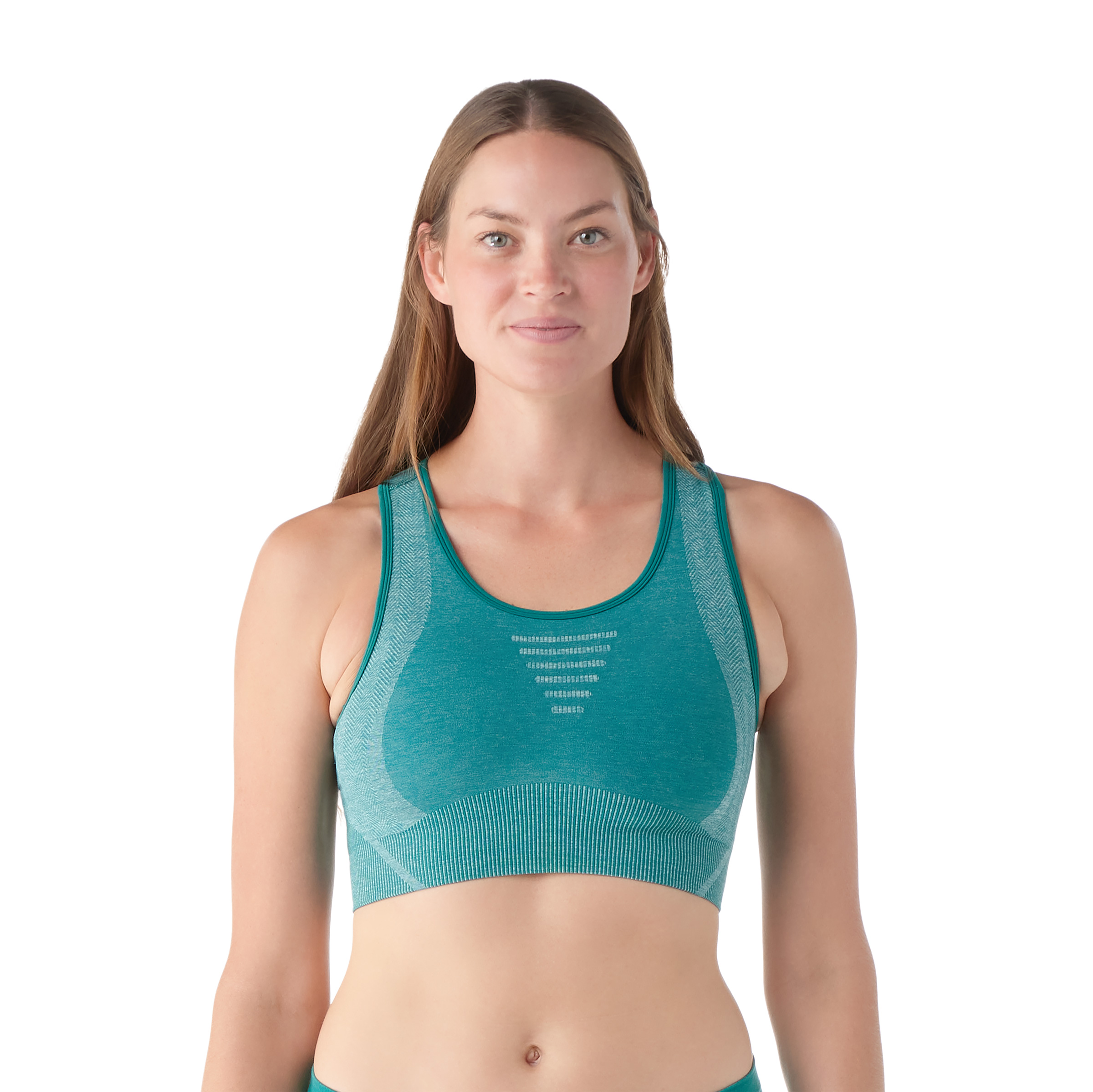 Smartwool W INTRAKNIŤ RACERBACK BRA emerald green heather Veľkosť: S