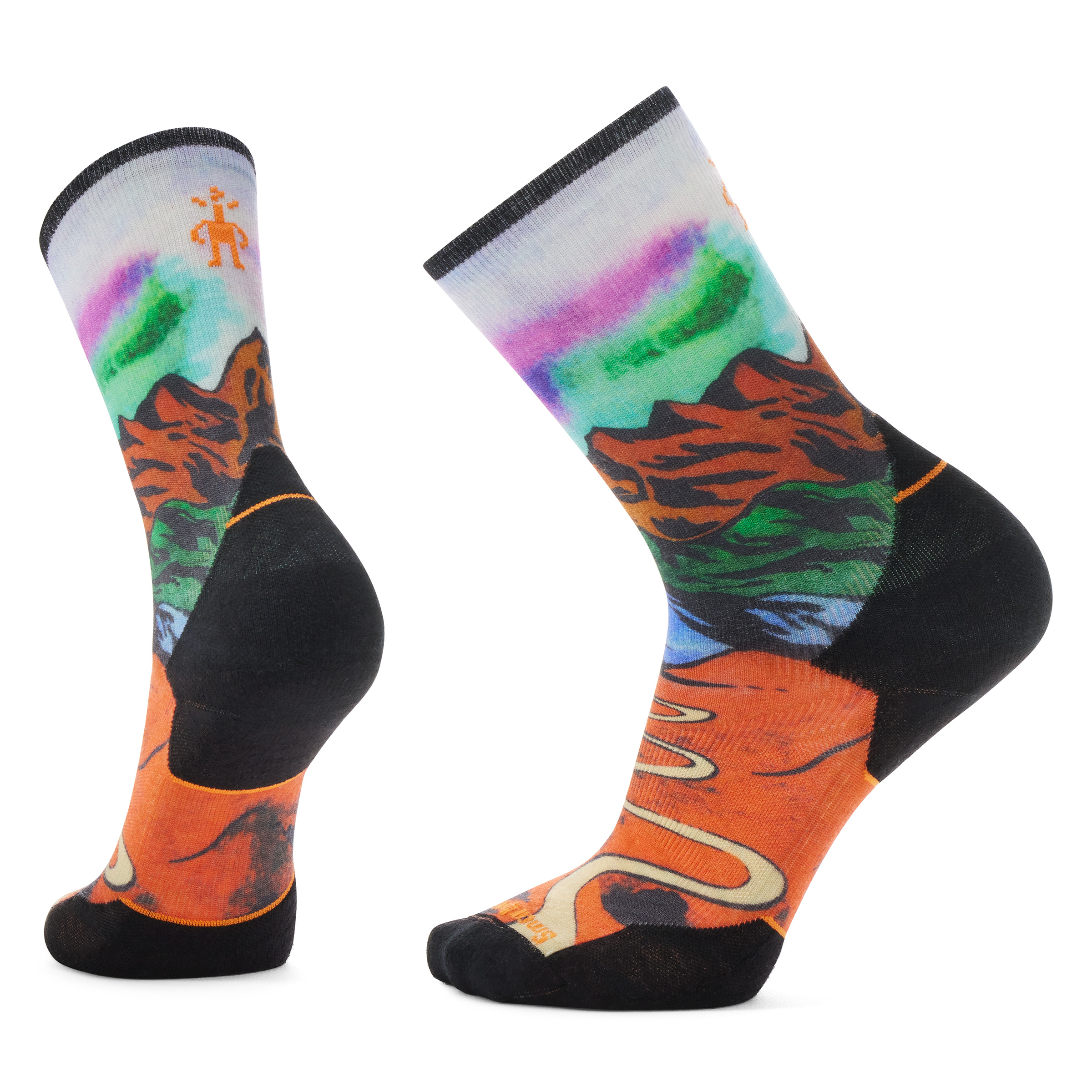 Smartwool TRAIL RUN TC SINGLETRACK PRINT CREW orange rust Veľkosť: L 196575354607