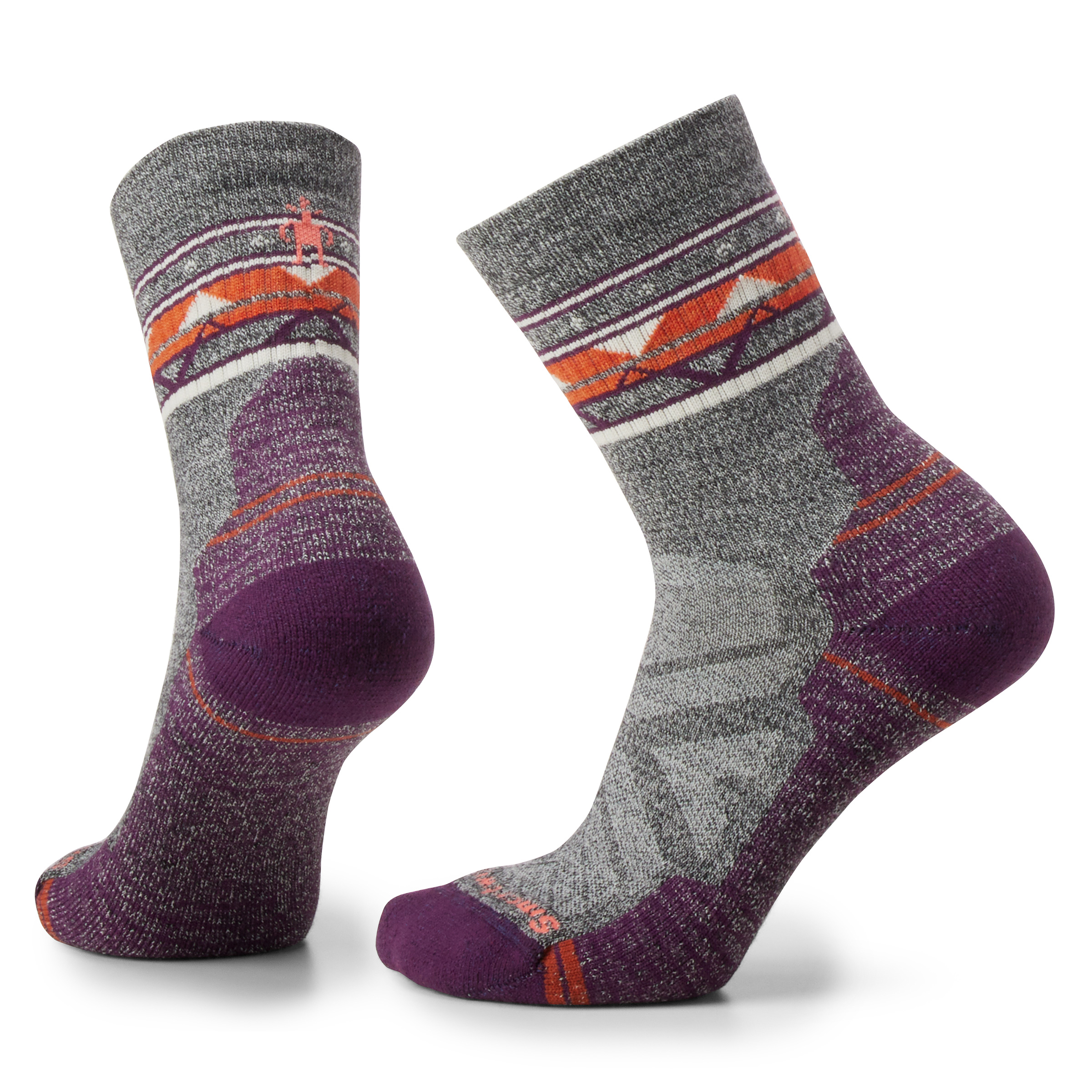 Smartwool W HIKE LC ZIG ZAG VALLEY MID CREW ash-charcoal Veľkosť: L