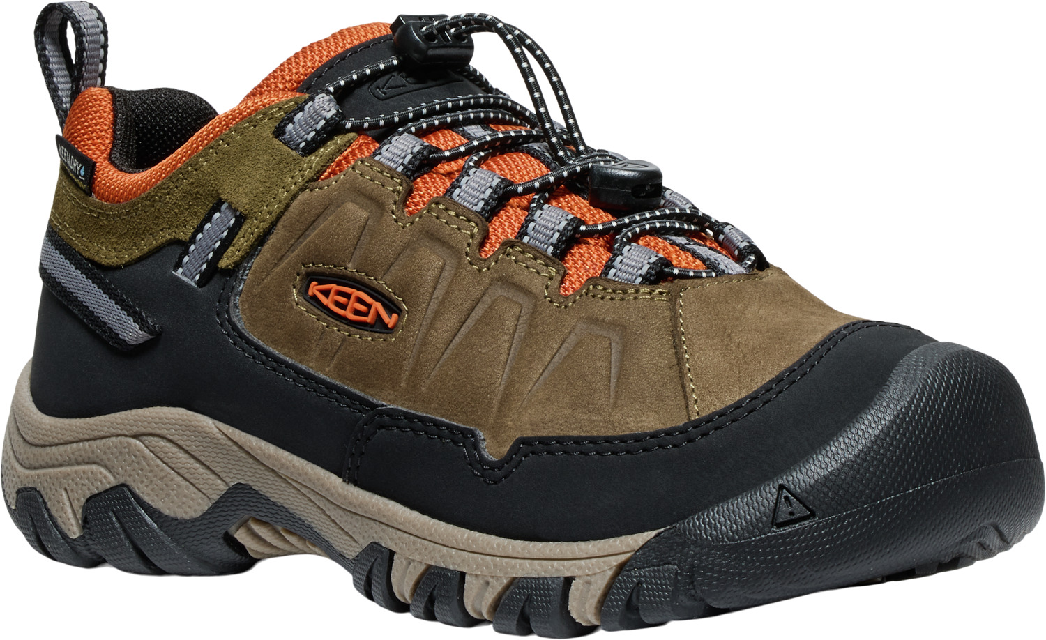Keen TARGHEE IV LOW WP YOUTH dark olive/gold flame Veľkosť: 35 195208519338