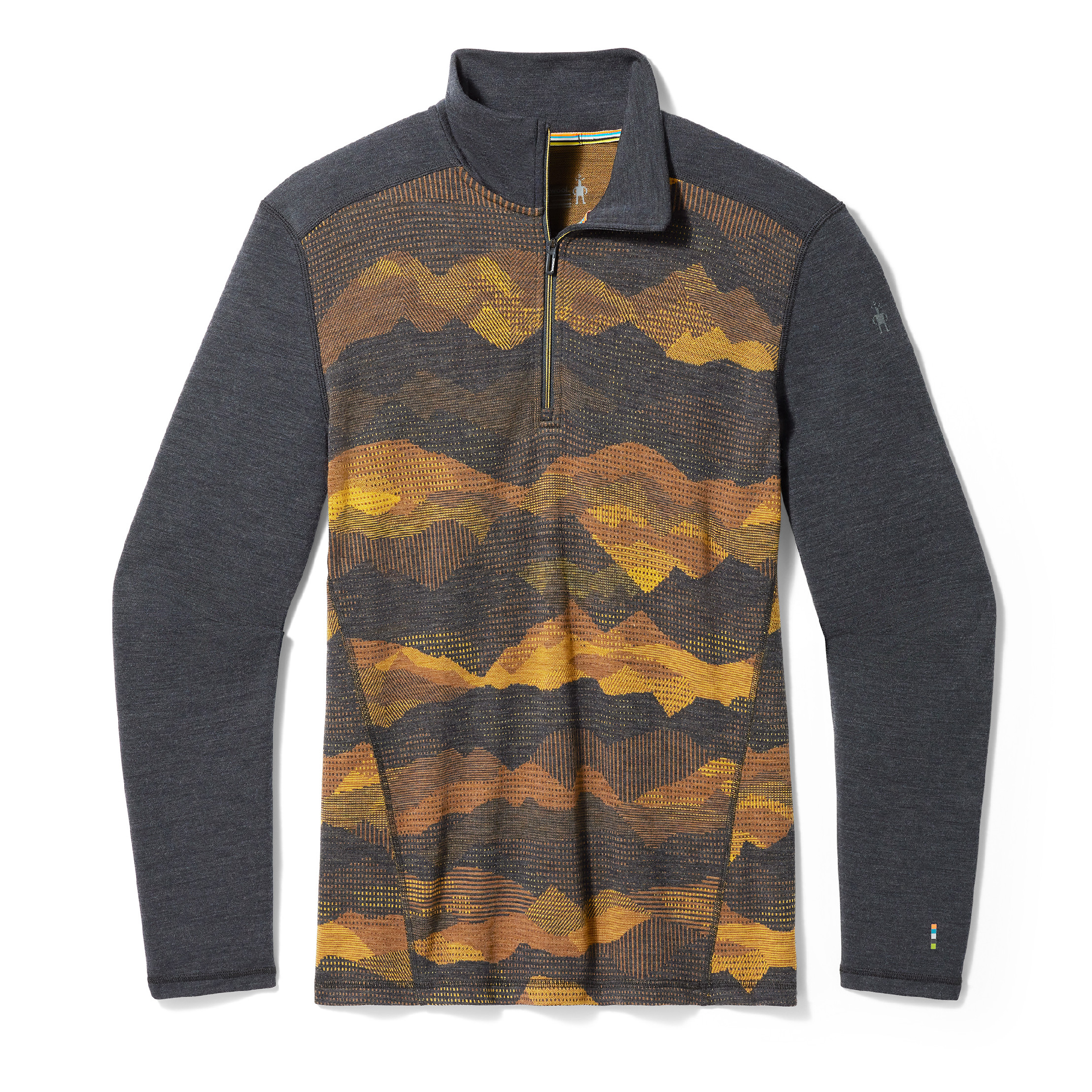 Smartwool CLASSIC THERMAL MERINO BL 1/4 ZIP B charcoal mtn scape Veľkosť: L