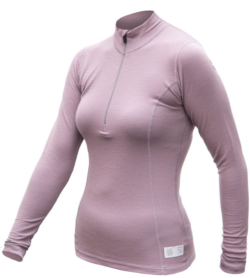 SENSOR MERINO DF dámske tričko dl.rukáv zips mystic violet Veľkosť: S 8592837101064