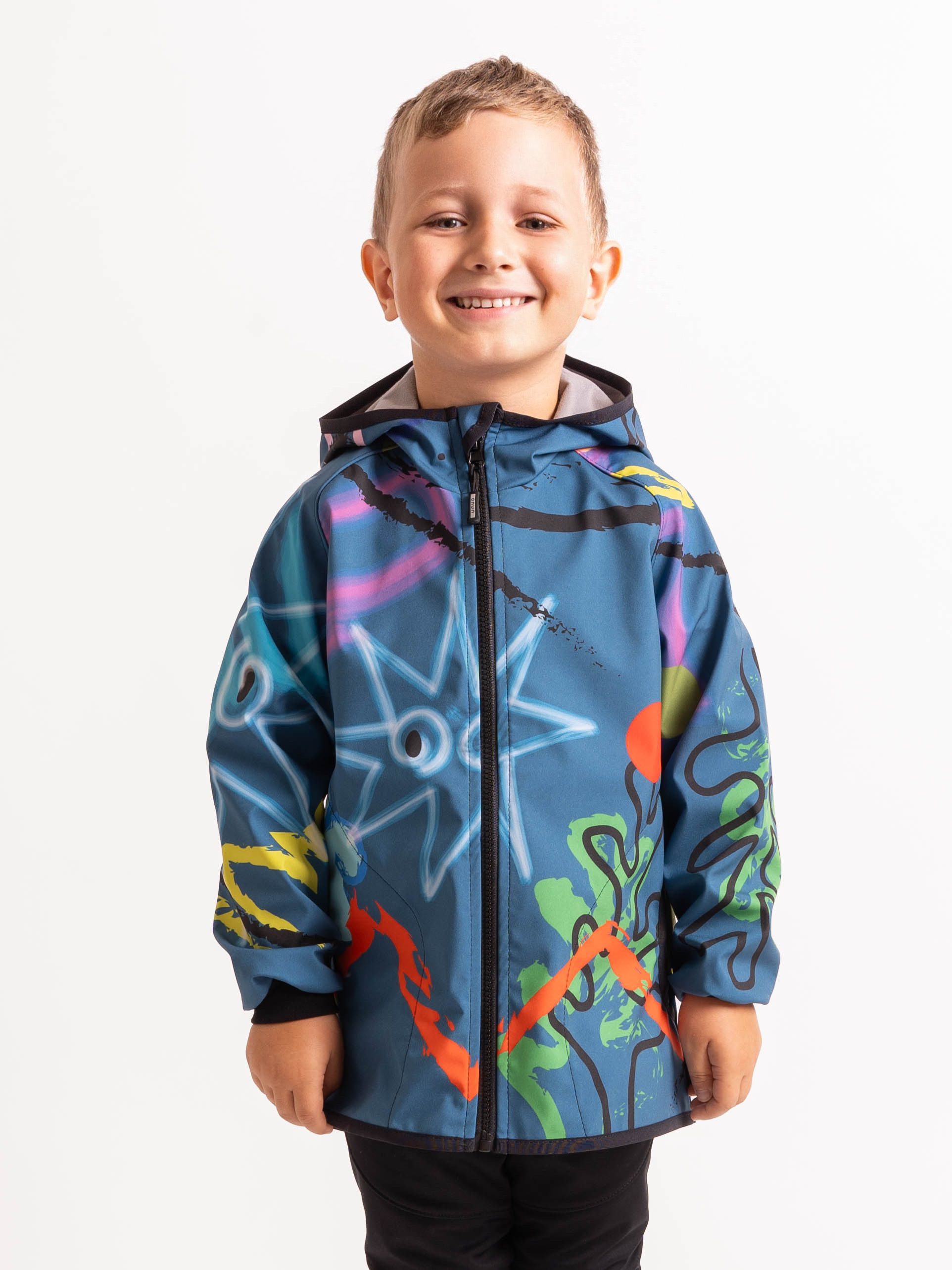 Unuo Unuo, Detská softshellová bunda s fleecom Basic, Kobaltová, Fantázia Veľkosť: 92/98 8596227145614