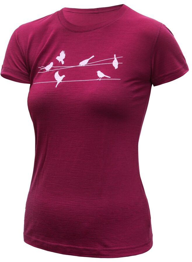 SENSOR MERINO ACTIVE SONGBIRDS dámske tričko kr.rukáv lilla Veľkosť: M
