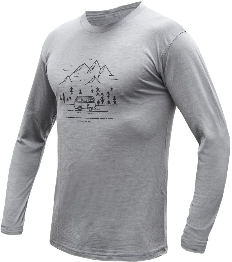 SENSOR MERINO ACTIVE VAN LIFE pánske tričko dl.rukáv šedá Veľkosť: S