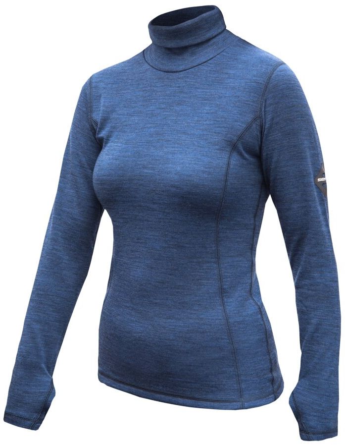 SENSOR MERINO BOLD dámske tričko roll neck dl.rukáv cool blue Veľkosť: S