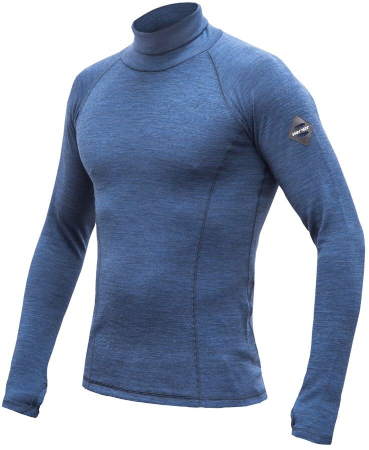 SENSOR MERINO BOLD pánske tričko dl.rukáv roll neck cool blue Veľkosť: L